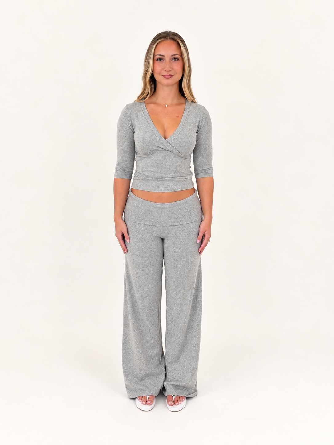 3/4 Sleeve Top (Grey)