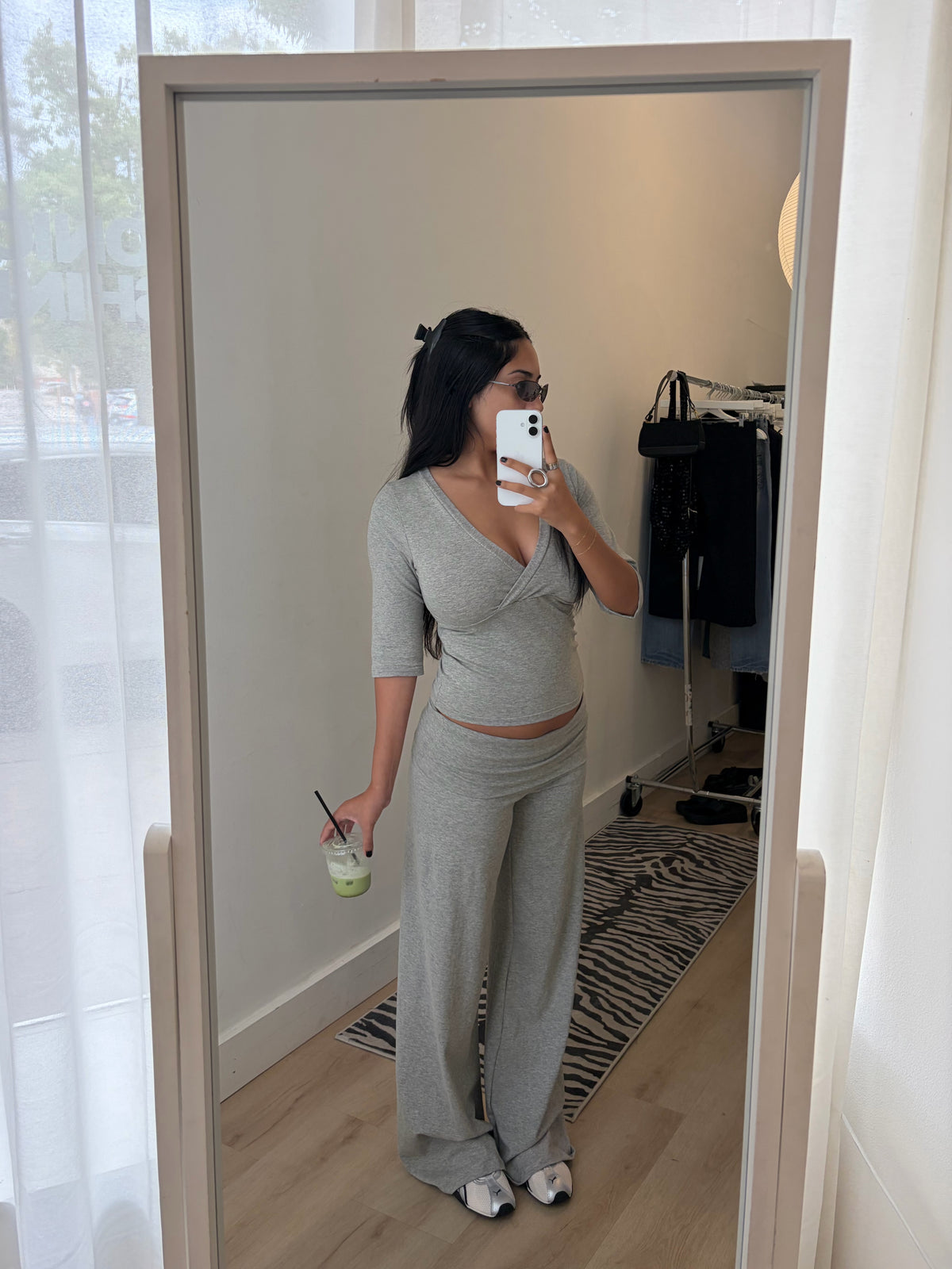 3/4 Sleeve Top (Grey)