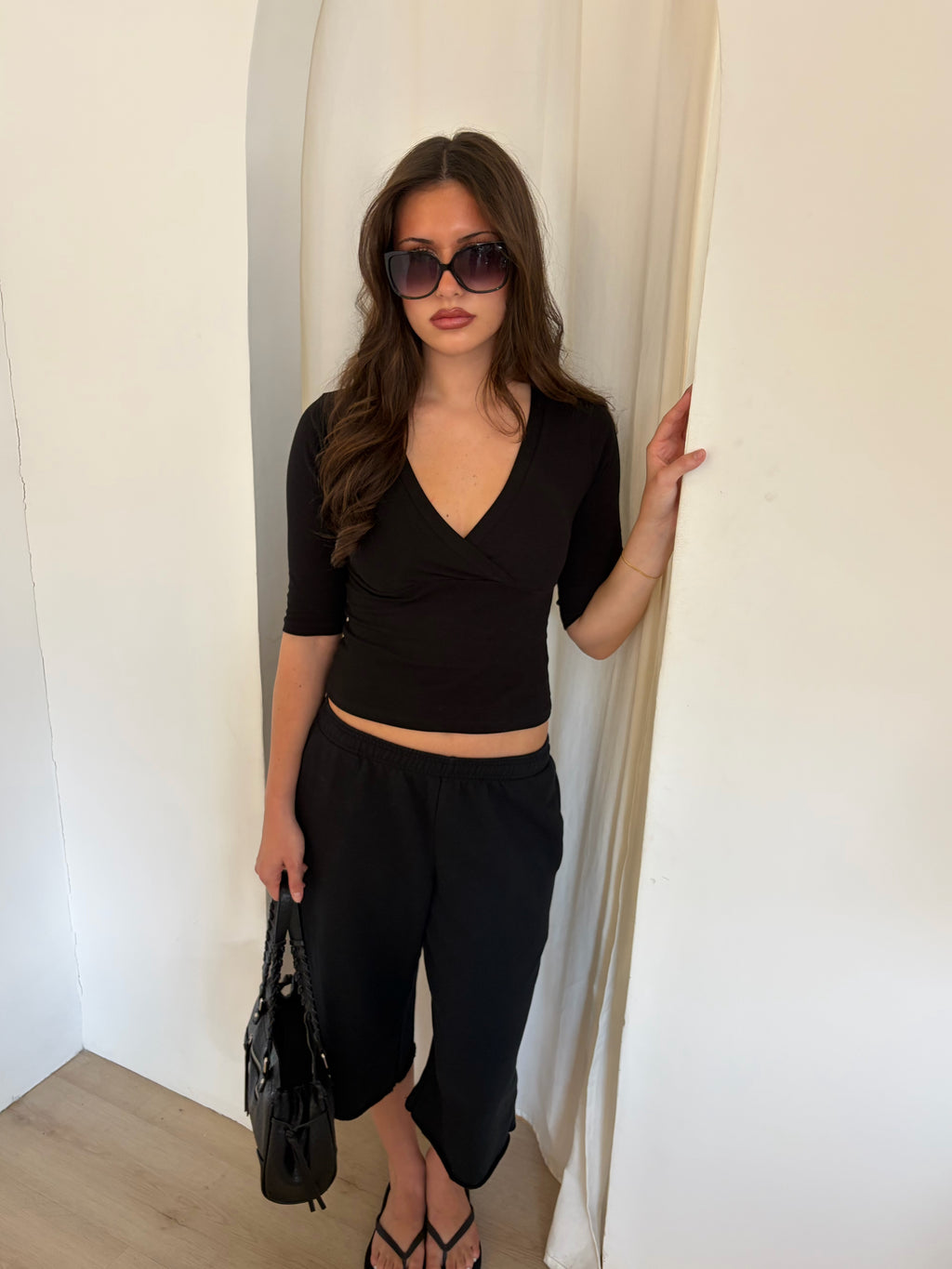 3/4 Sleeve Top (Black)