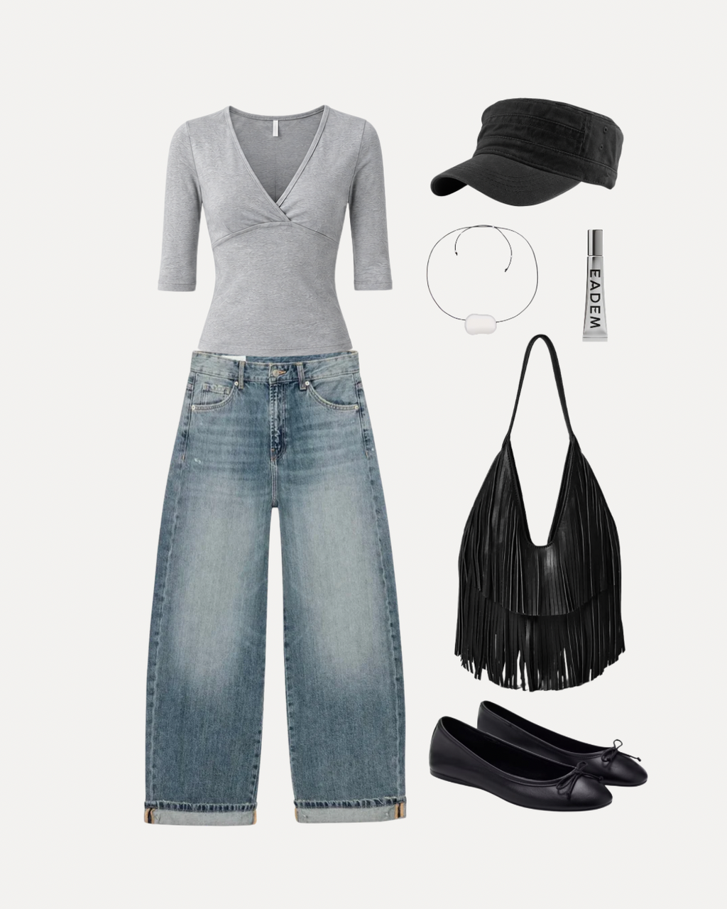 3/4 Sleeve Top (Grey)