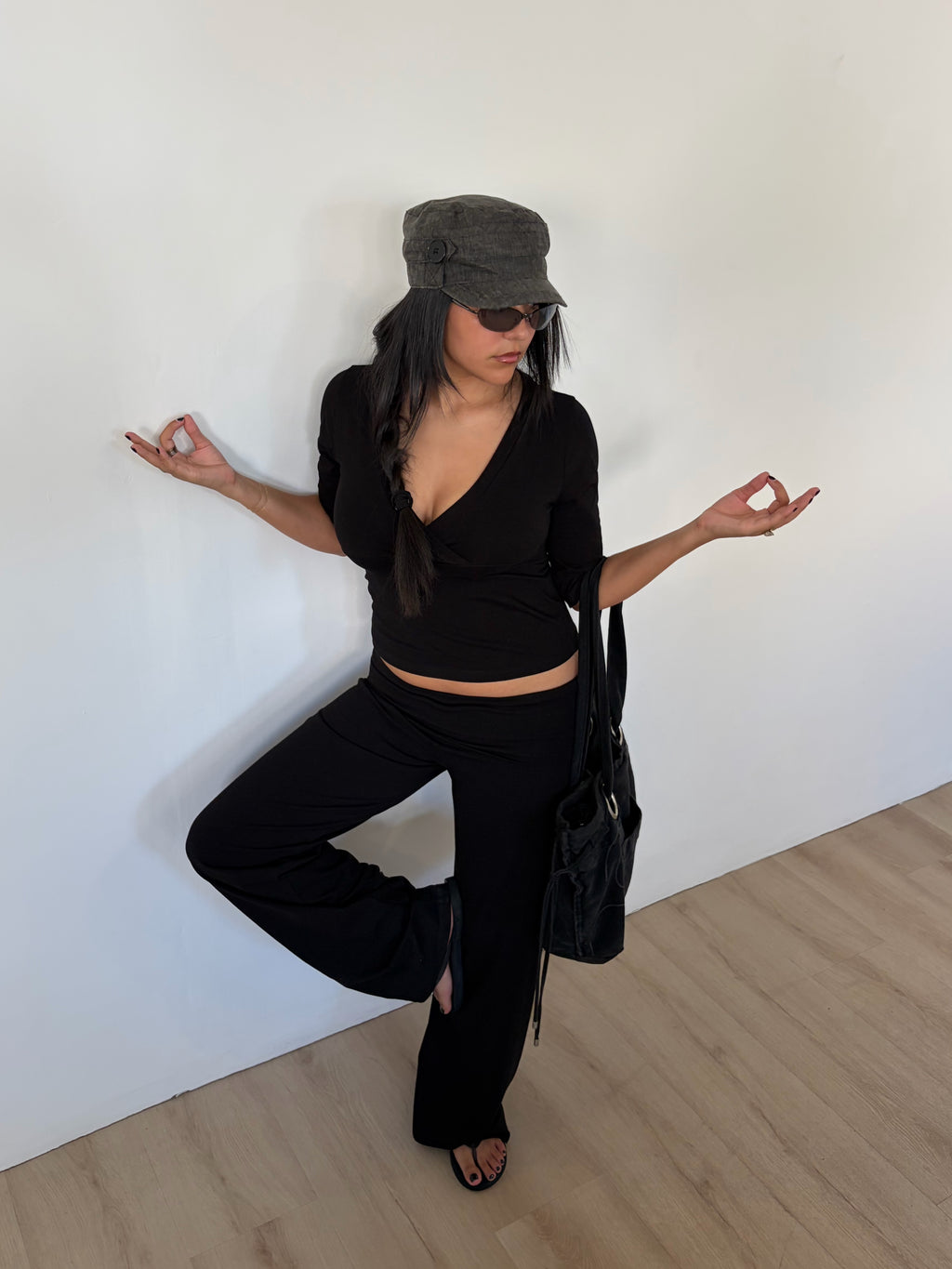 Fold Over Pants (Black)