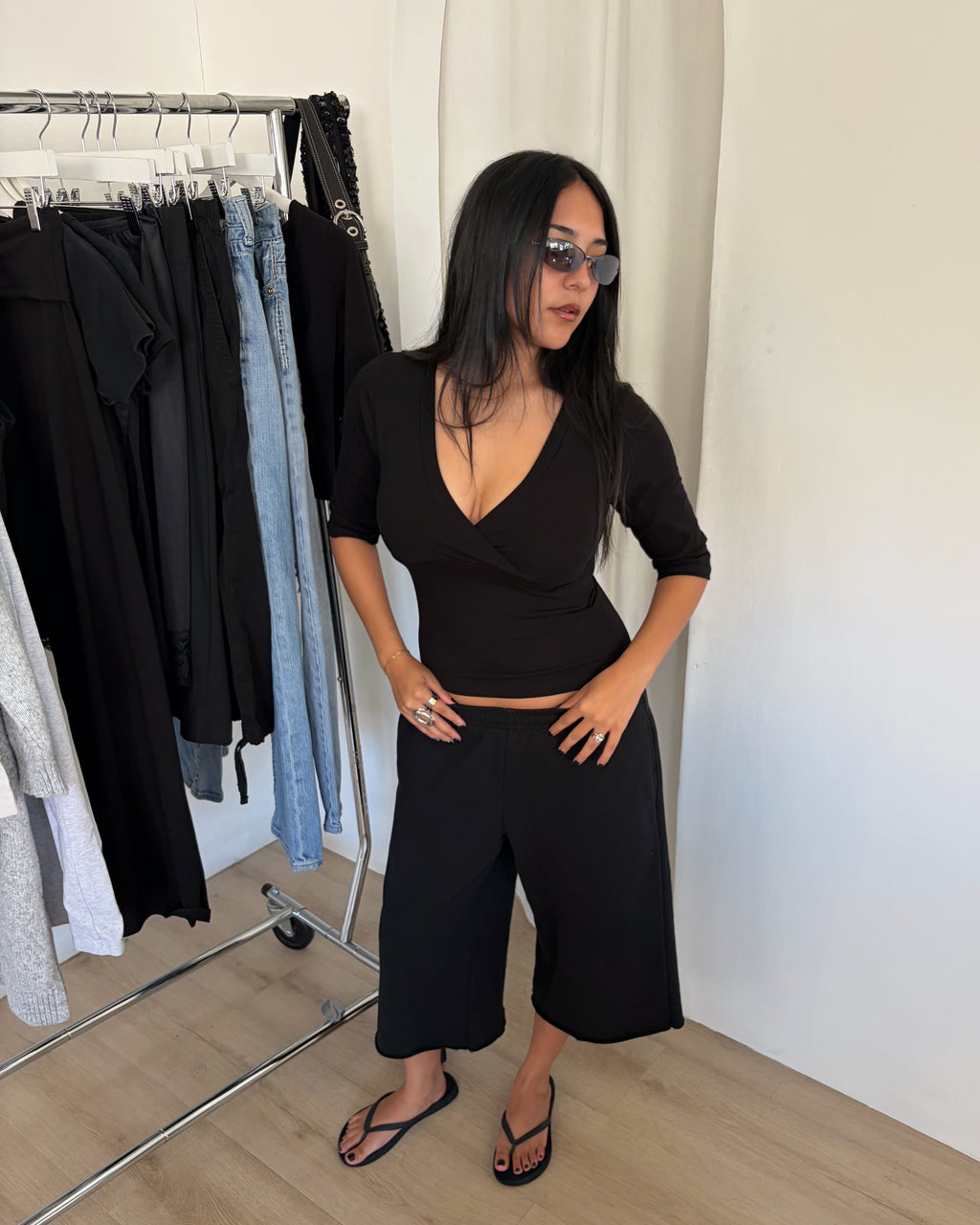 3/4 Sleeve Top (Black)