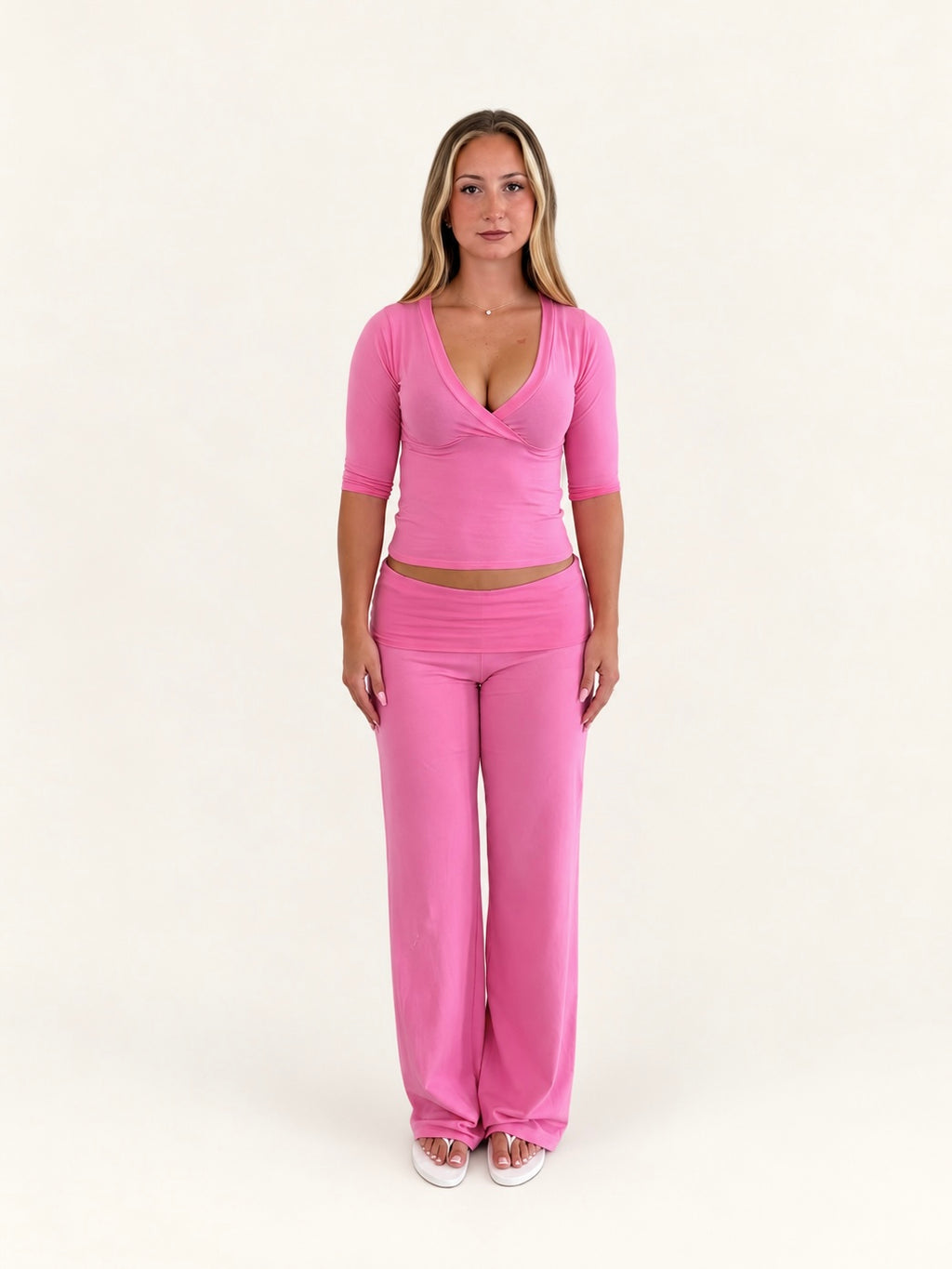 3/4 Sleeve Top (Pink)
